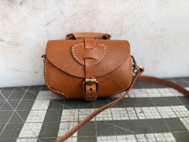 Leather hand stitched saddle bag - mini!