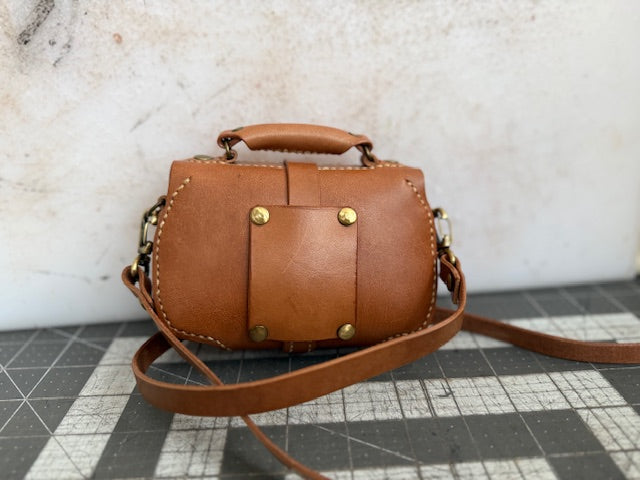 Leather hand stitched saddle bag - mini!