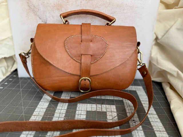 Leather hand stitched saddle bag